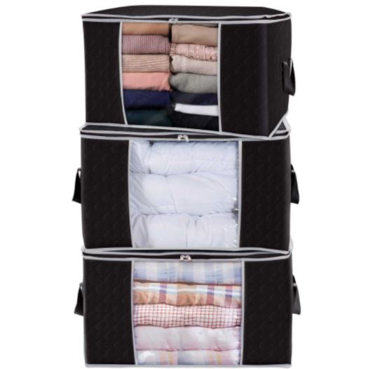 Storage Bags for Clothes, 4PCS Closet Organizers and Storage Bags, 90L  Large Capacity Clothing Storage Bags with Clear Window, 3 Layer Fabric Storage  Bags for Clothes, Blankets, Comforters and Bedding 